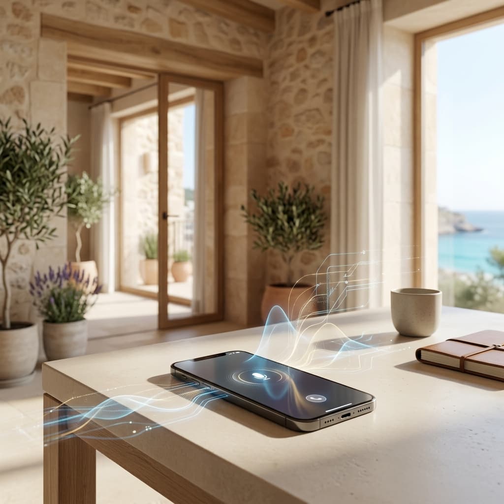 AI voice agent handling business phone calls in Mallorca