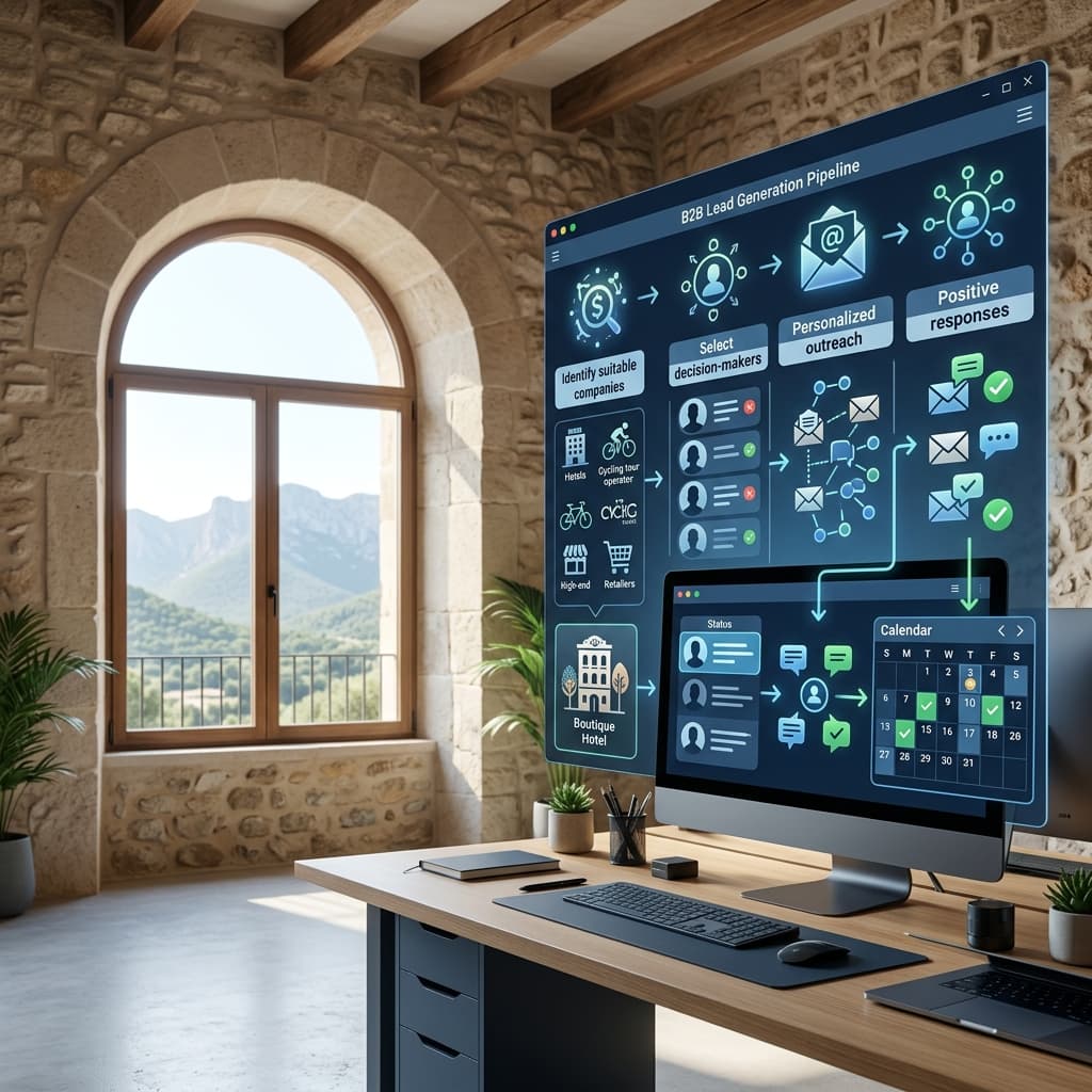 B2B lead generation connecting a Pollença business with qualified commercial partners